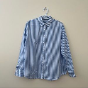 Reformation striped button down shirt | size L